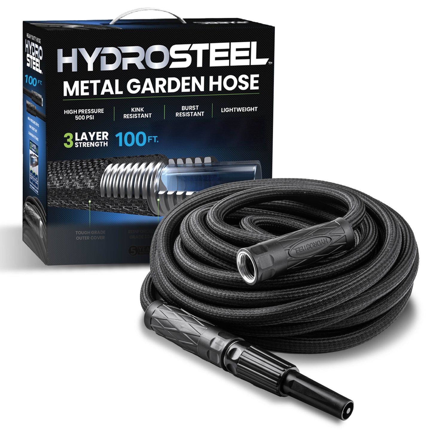 100 FT METAL GARDEN HOSE - 8/25 & 8/27