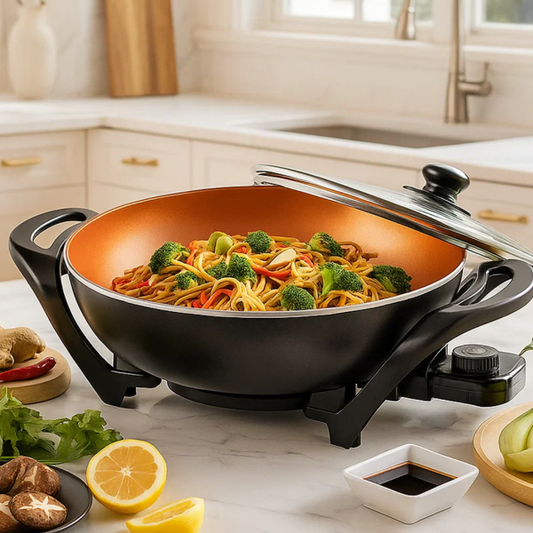 13” NON-STICK MULTIFUNCTIOANAL ELECTRIC WOK, COPPER - June 24