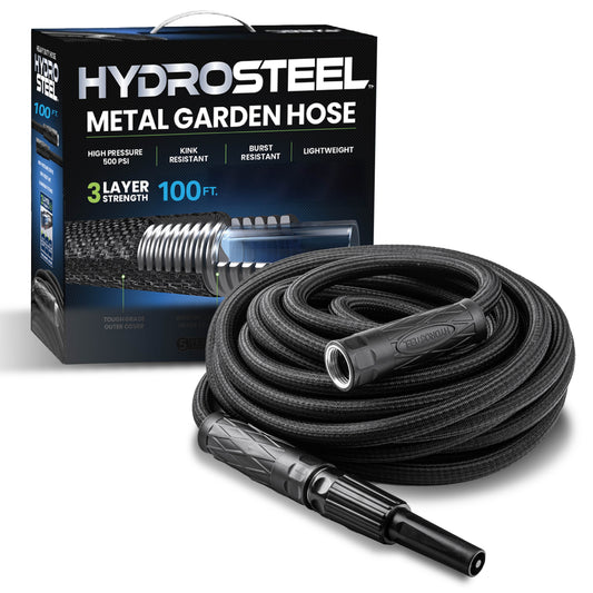 100 FT METAL GARDEN HOSE - 8/25 & 8/27