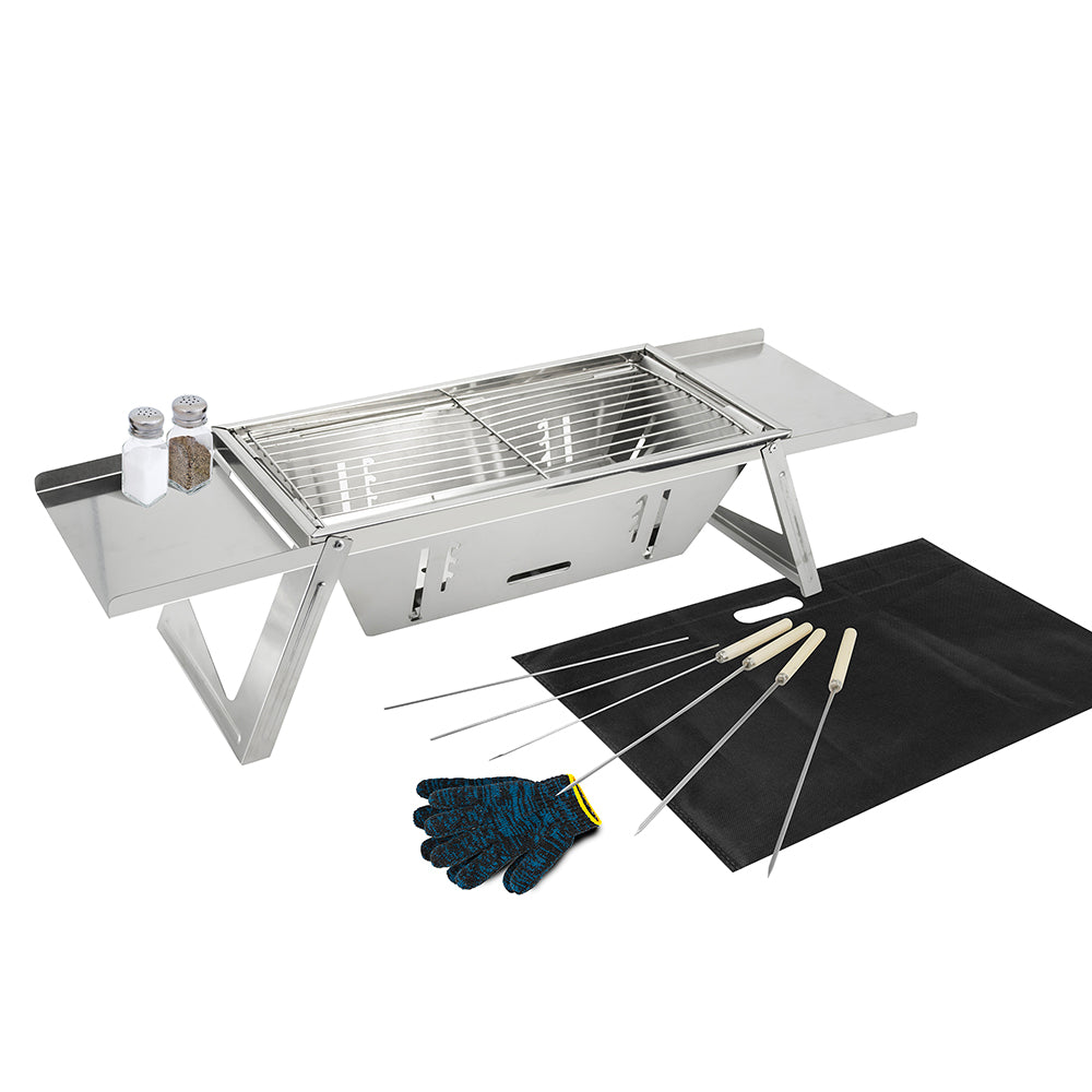 Portable BBQ Grill with Bag,Glove and 4 Skewers